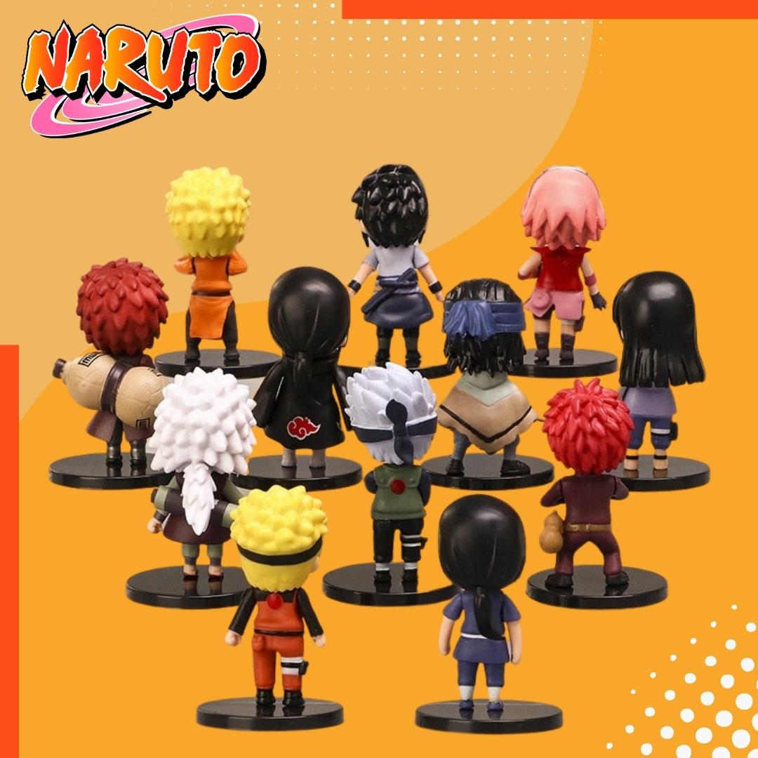 Conjunto de 12 action figures do Naruto