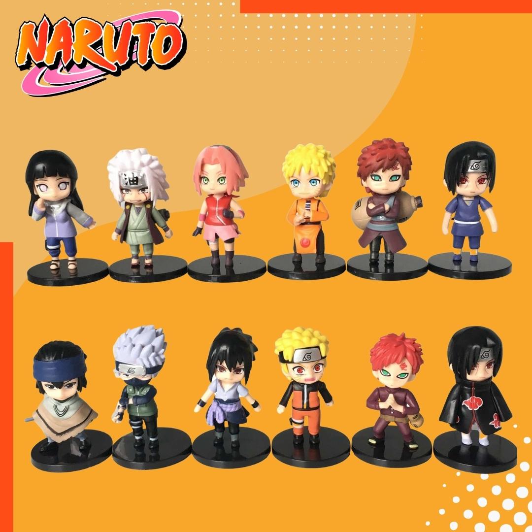 Conjunto de 12 action figures do Naruto
