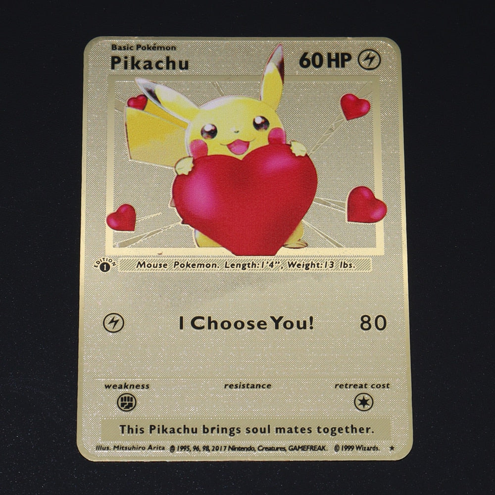 Cartão de Metal Dourado Pokémon