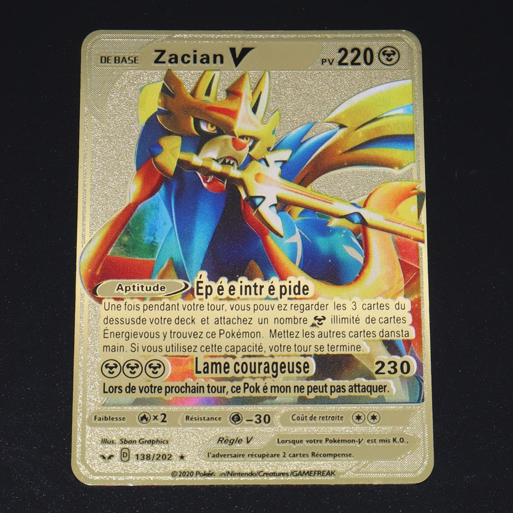 Cartão de Metal Dourado Pokémon