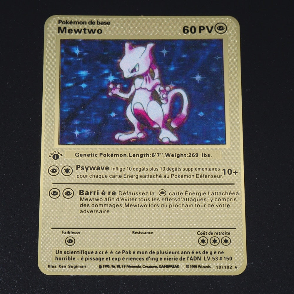 Cartão de Metal Dourado Pokémon