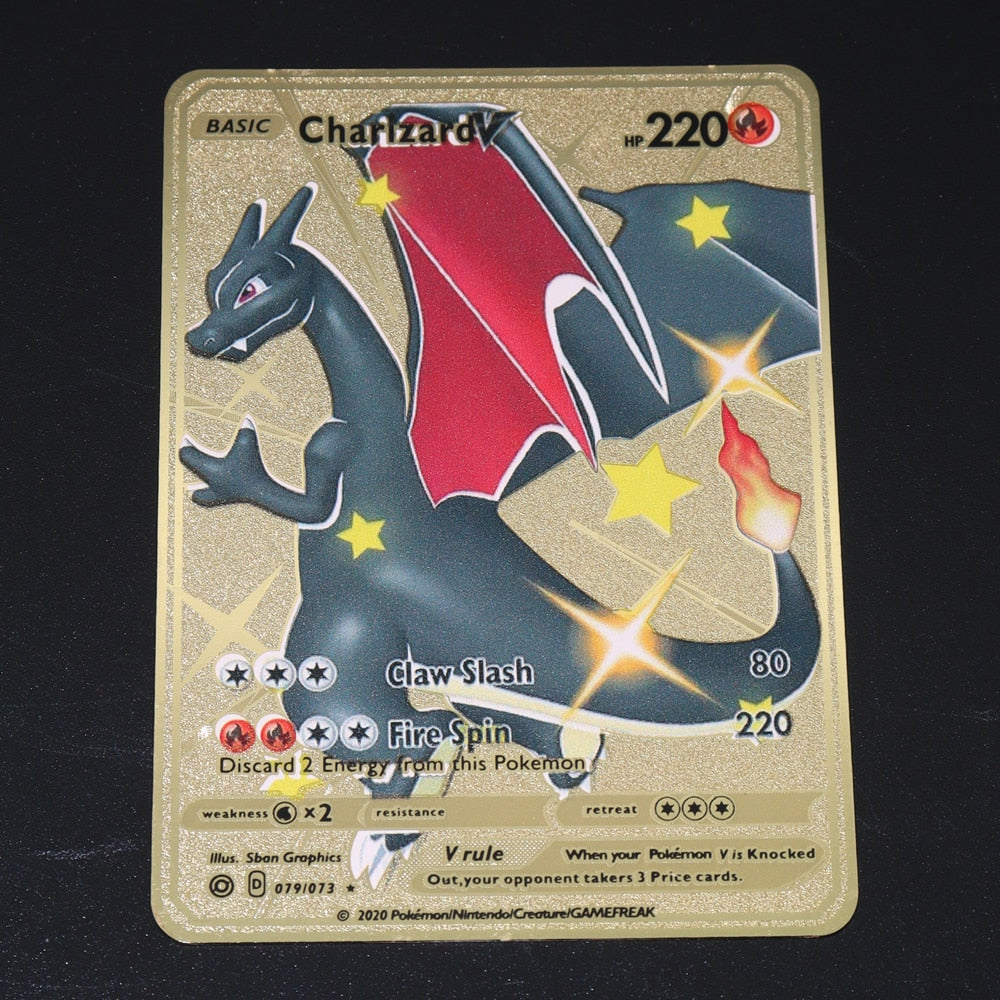 Cartão de Metal Dourado Pokémon
