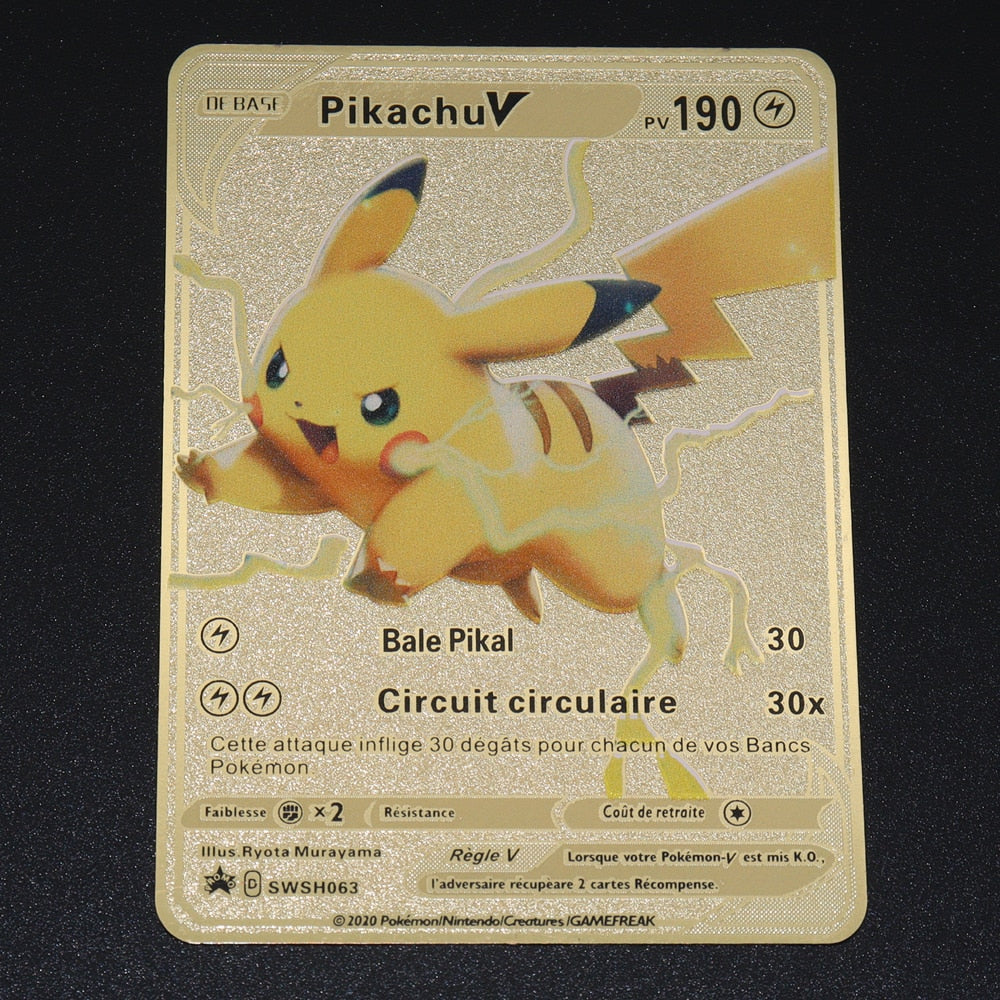 Cartão de Metal Dourado Pokémon