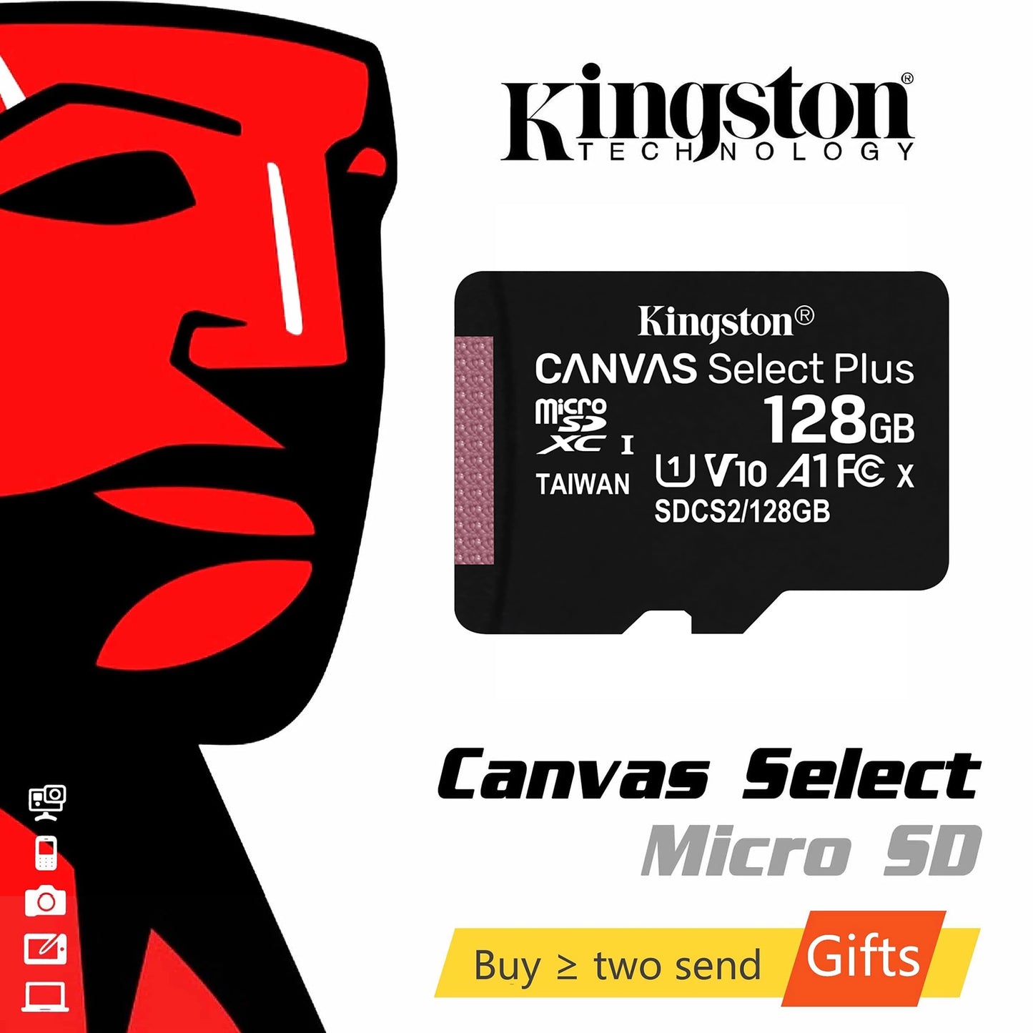 Cartão microsd Kingston modelo Canvas Select Plus de 64gb 16g 32gb 128gb 256gb