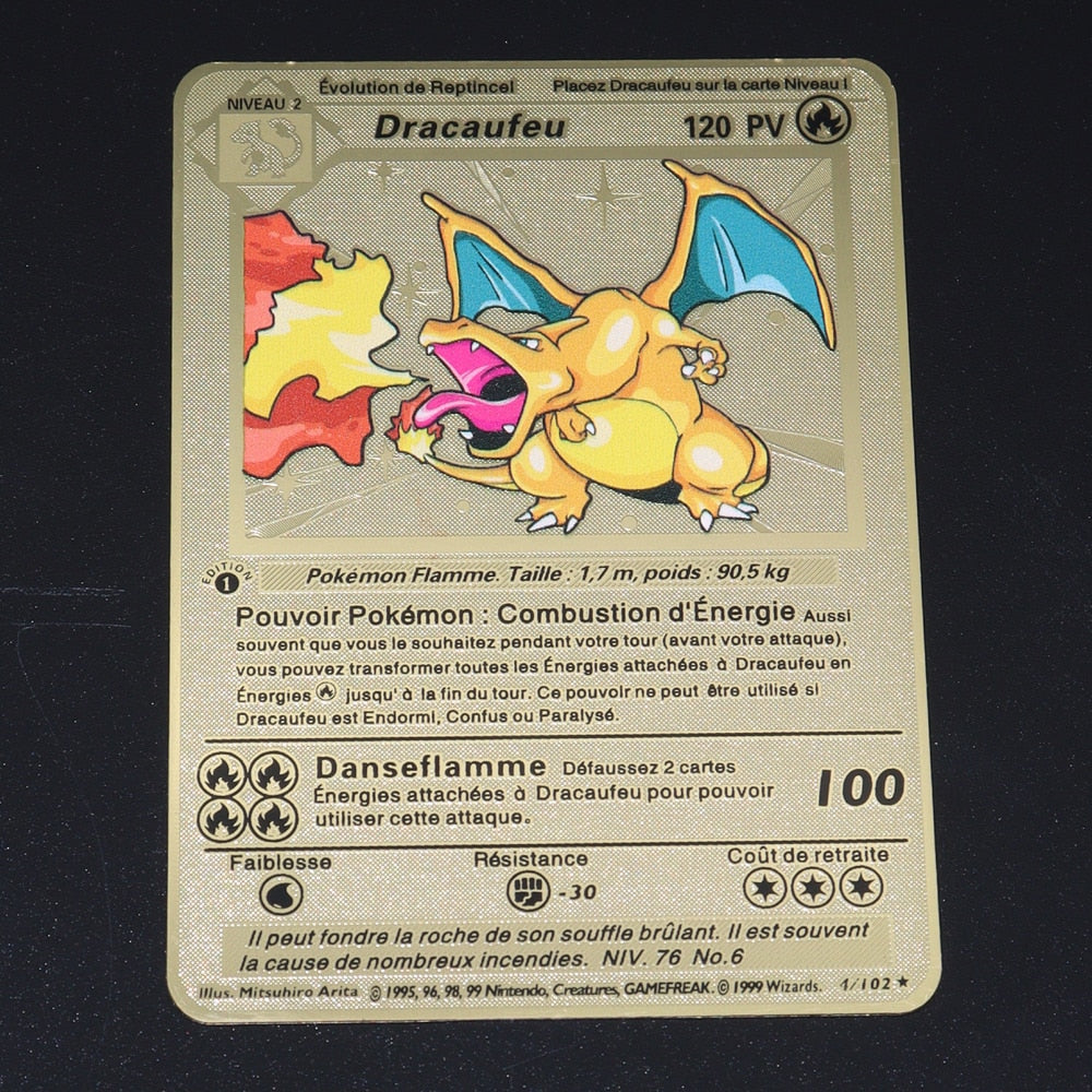 Cartão de Metal Dourado Pokémon