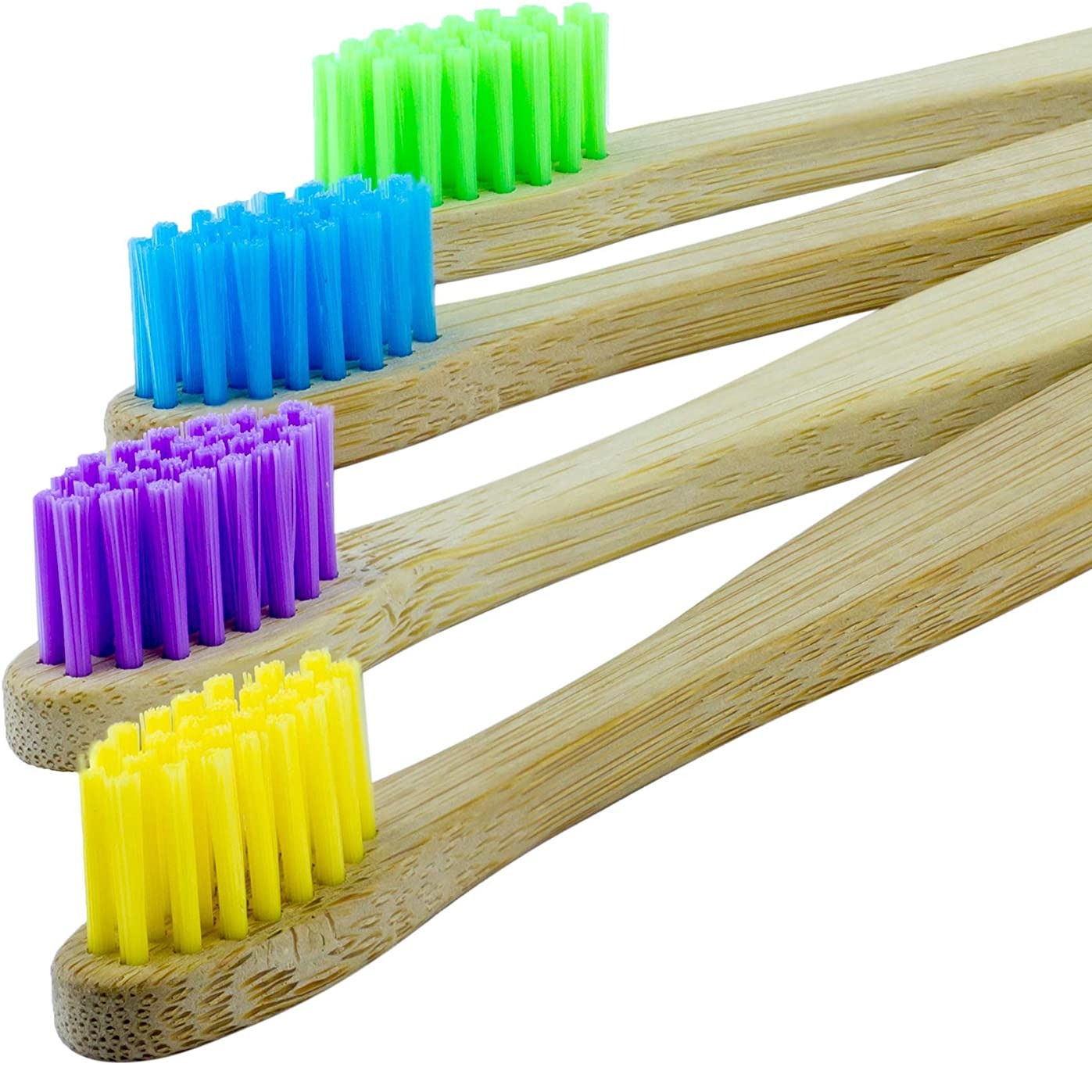Children's toothbrush made of organic bamboo, with soft and biodegradable fibers. Product with 10 units
