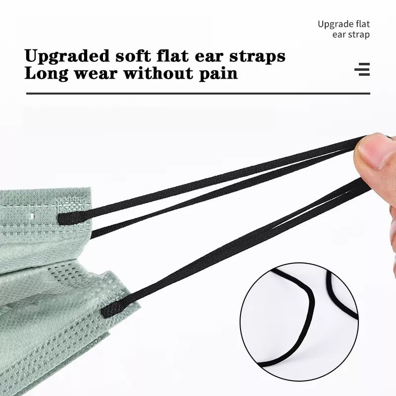 Máscaras Descartáveis Coloridas para Adultos - Proteção Contra Poeira e Germes