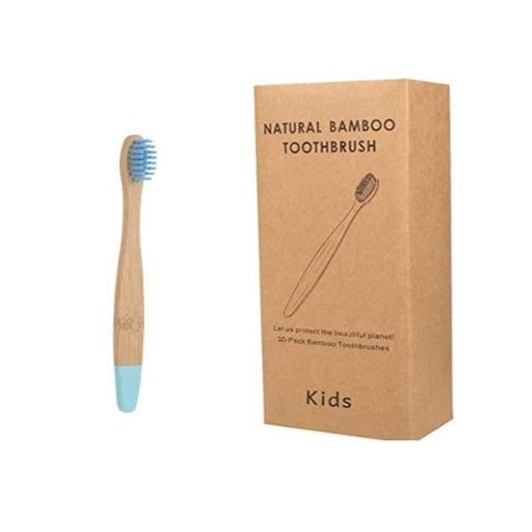 Children's toothbrush made of organic bamboo, with soft and biodegradable fibers. Product with 10 units