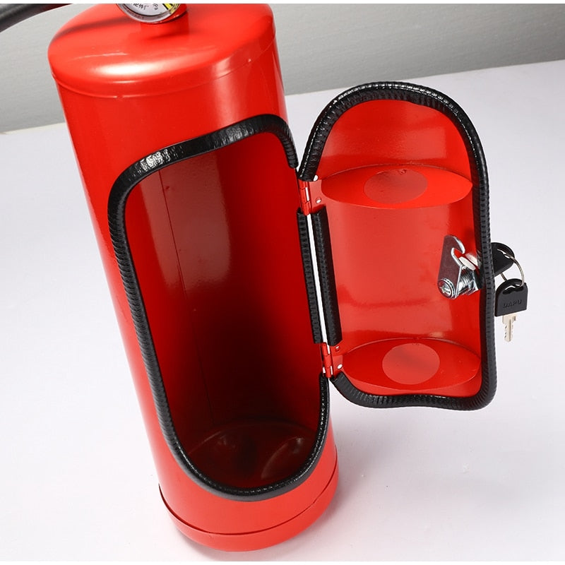 Fire extinguisher shaped drink display