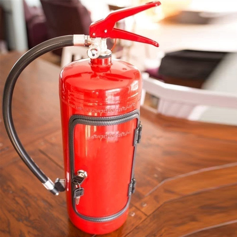 Fire extinguisher shaped drink display
