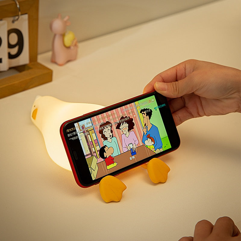 Duck Lying Lamp with Cell Phone Holder and Beat Sensor