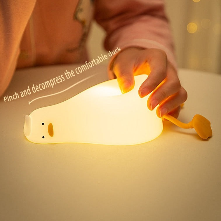 Duck Lying Lamp with Cell Phone Holder and Beat Sensor