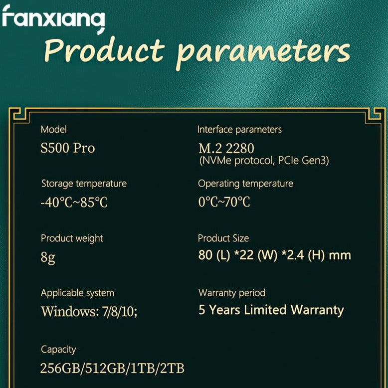 High Capacity Fanxiang M2 NVMe SSD