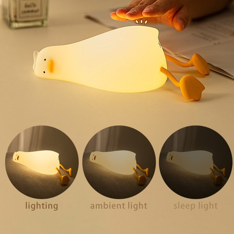 Duck Lying Lamp with Cell Phone Holder and Beat Sensor