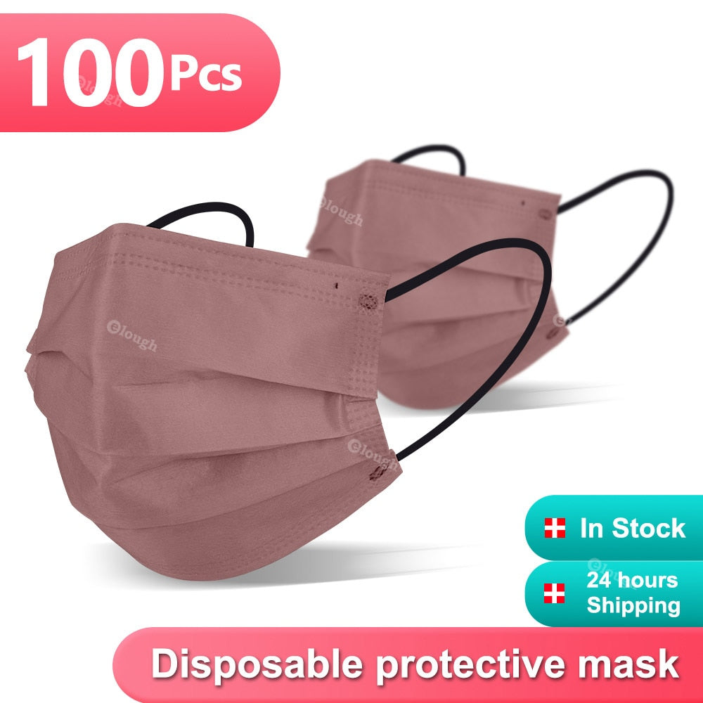 Máscaras Descartáveis Coloridas para Adultos - Proteção Contra Poeira e Germes