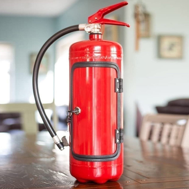Fire extinguisher shaped drink display