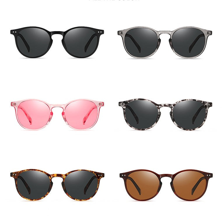 Óculos de sol feminino redondo turtle