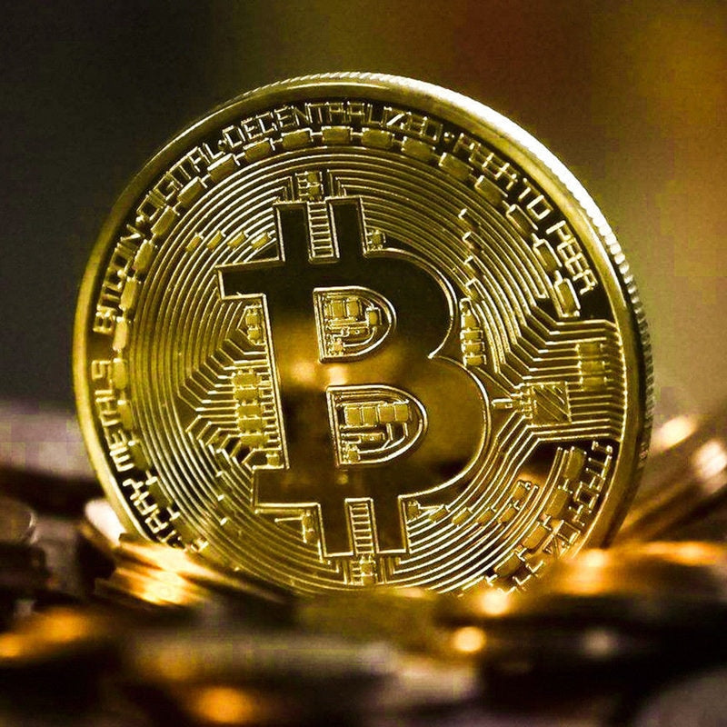 Conjunto de 10 Moedas de Bitcoin colecionáveis