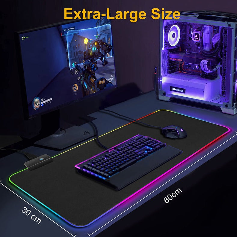 Mousepad Gamer XXL com Iluminação RGB