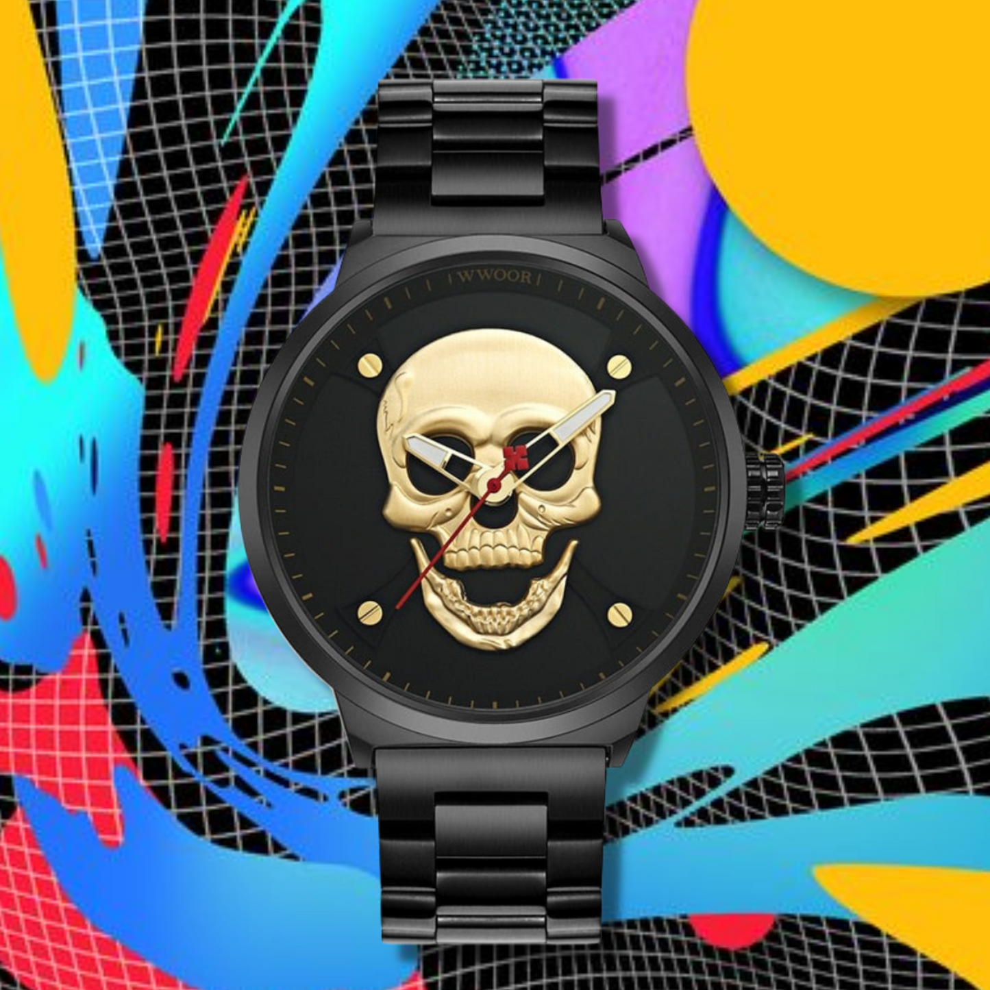 skull metal watch