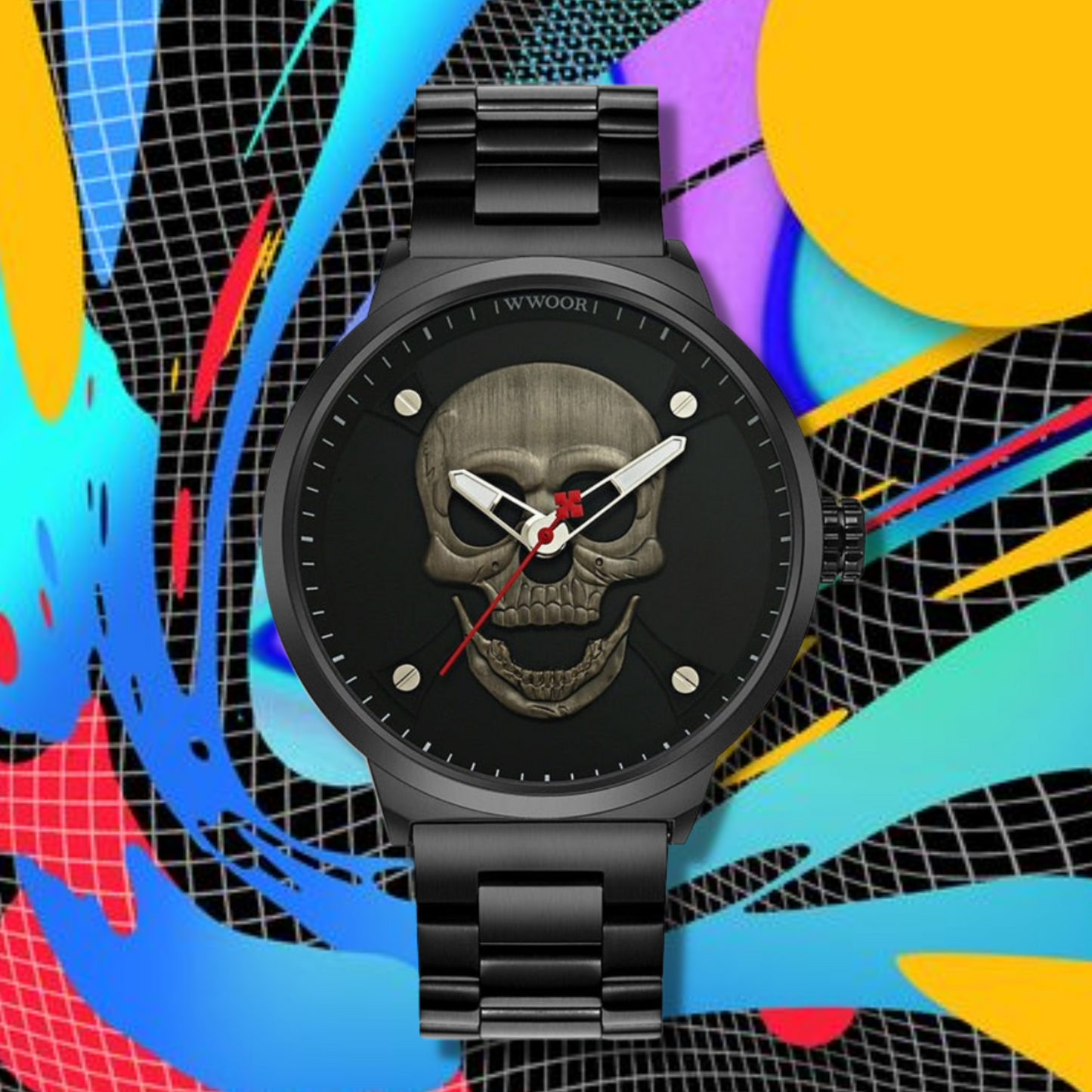 skull metal watch