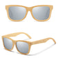 Rectangular polarized sunglasses made with wood