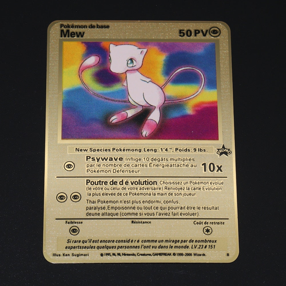 Cartão de Metal Dourado Pokémon