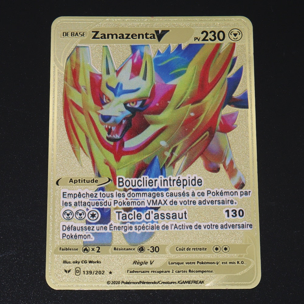 Carta De Metal Pokemon Colecionador Dourada Pikachu Vmax