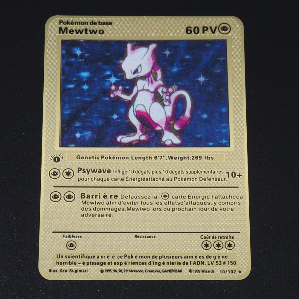 Pokémon Gold Metal Card