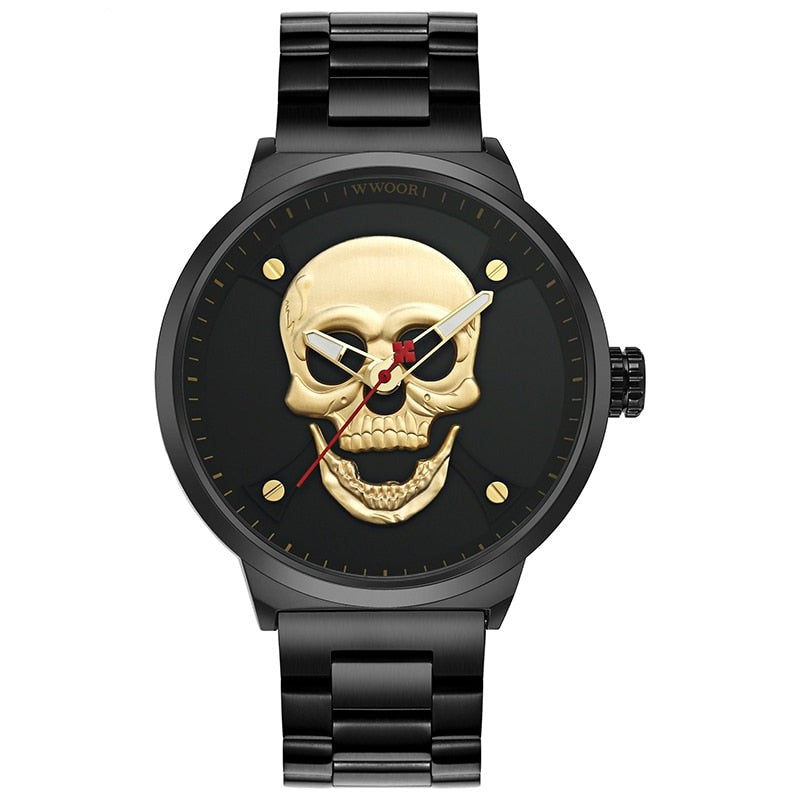 skull metal watch