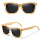 Rectangular polarized sunglasses made with wood