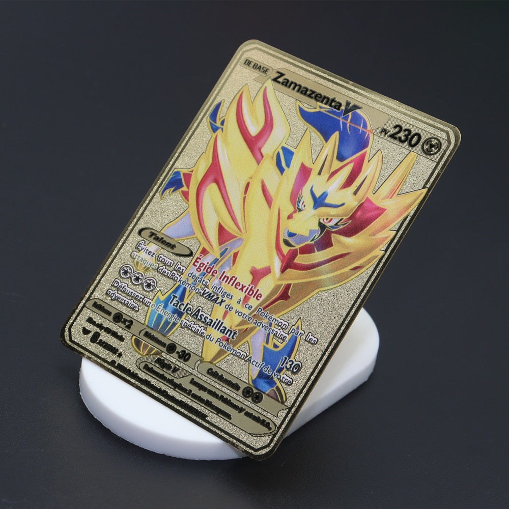 Pokémon Gold Metal Card