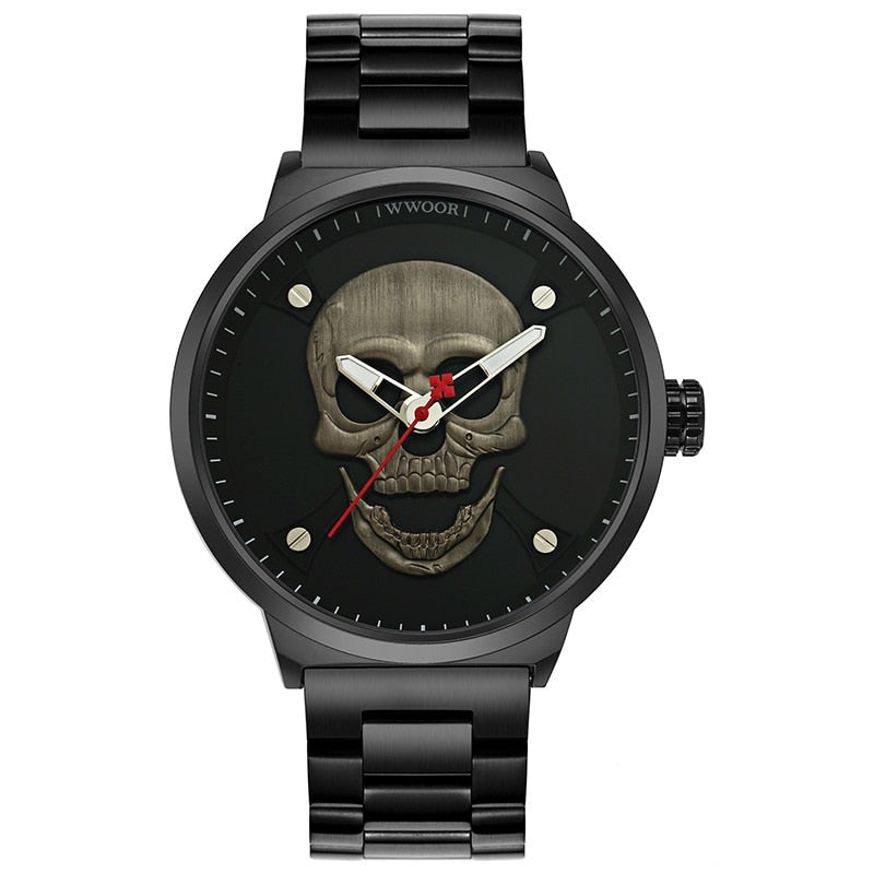 skull metal watch