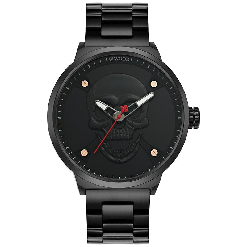 skull metal watch