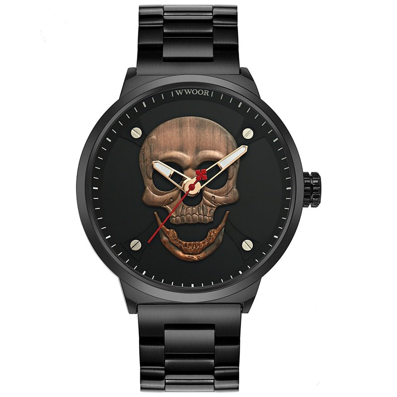 skull metal watch