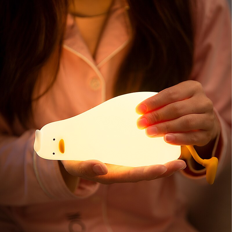 Duck Lying Lamp with Cell Phone Holder and Beat Sensor