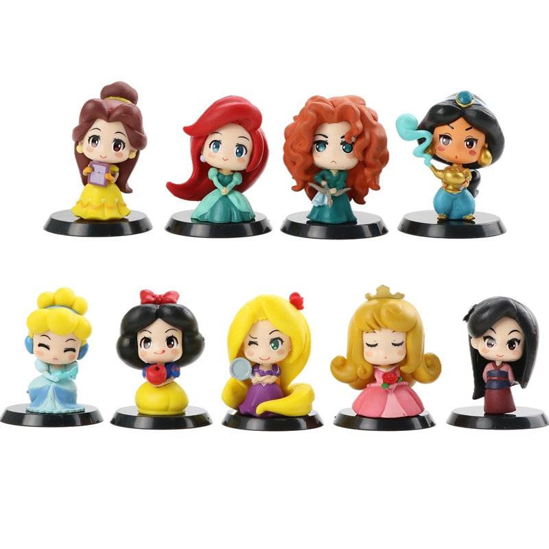 Conjunto de 9 ou 6 bonecas de ação da Disney Vilãs ou princesas