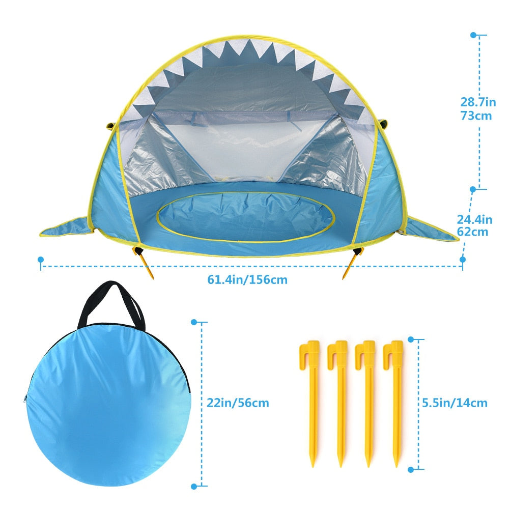 Tenda de praia para bebês para proteção solar