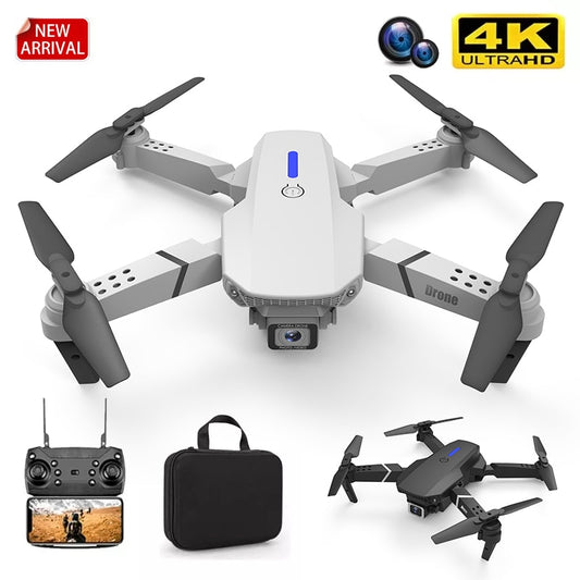 Novo Drone RC E88Pro 4K Profissional com Câmera HD de Ângulo Amplo