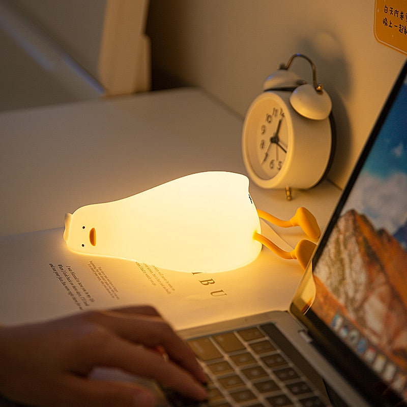 Duck Lying Lamp with Cell Phone Holder and Beat Sensor
