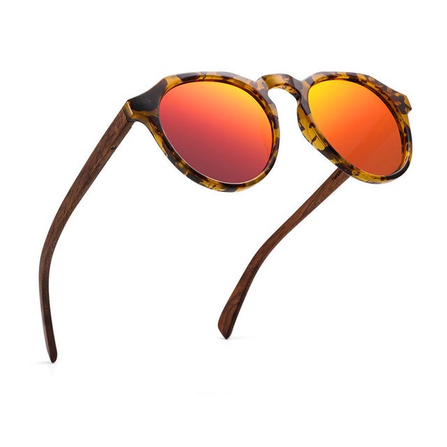 Óculos de sol Ravenisa polarizados com armarção de madeira