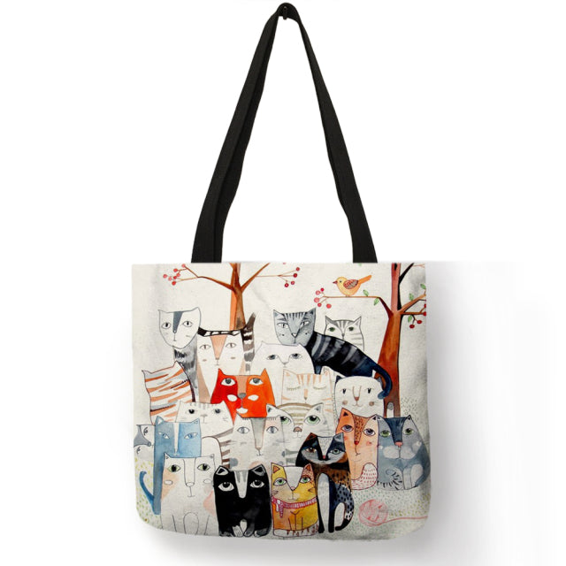 Ecobag with kitten print